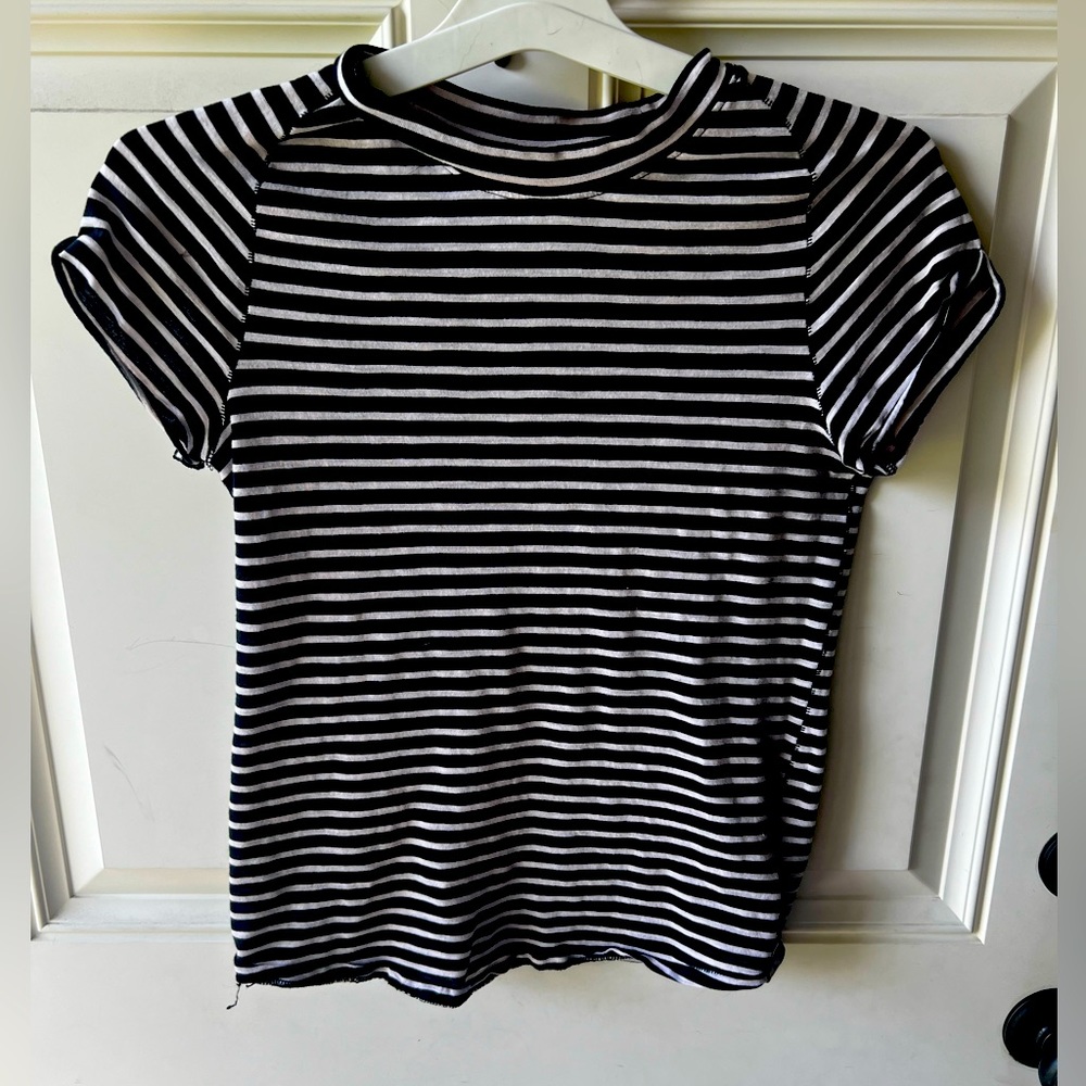 Free People black and white striped tee shirt. Size MEDIUM